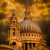 Buy canvas prints of Divine Radiance over Saint Paul's by David Tyrer