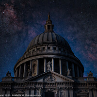 Buy canvas prints of St Paul's Cathedral on a Starry Night by David Tyrer