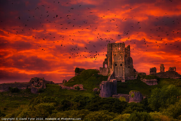 Haunting Echoes at Corfe Castle Picture Board by David Tyrer