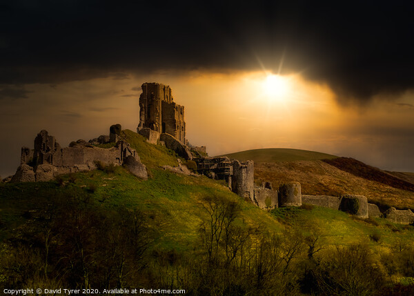 Corfe Castle Picture Board by David Tyrer