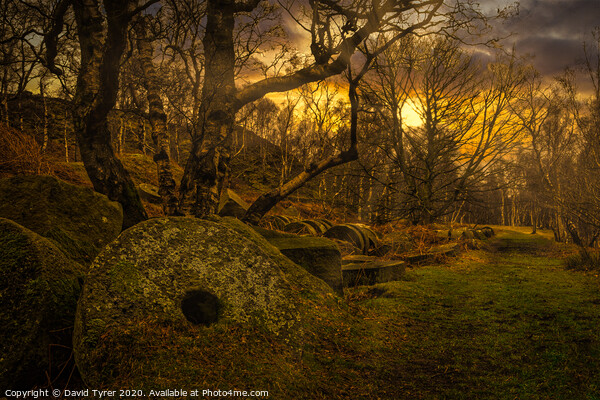 Winter's Whisper: Padley Gorge Millstones Picture Board by David Tyrer