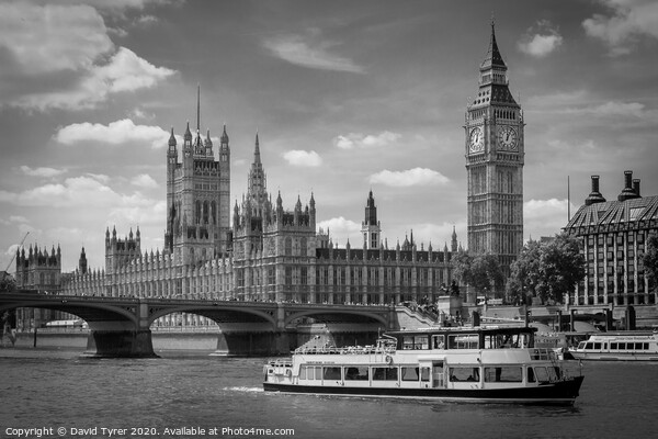 Historical Westminster: Parliament on Thames Picture Board by David Tyrer