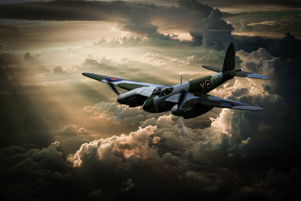 Sunset Salute: Mosquito's Skyward Homage Picture Board by David Tyrer