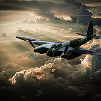 Buy canvas prints of Sunset Salute: Mosquito's Skyward Homage by David Tyrer