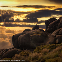 Buy canvas prints of Sunset on The Roaches by David Tyrer