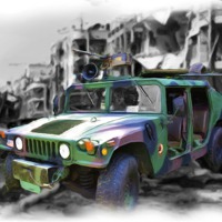 Buy canvas prints of Humvee by Neil Ravenscroft