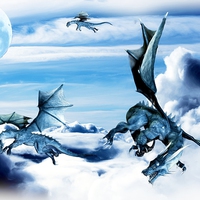 Buy canvas prints of Blue Dragons by Neil Ravenscroft