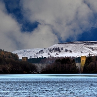 Buy canvas prints of  Howden dam snow day by Neil Ravenscroft