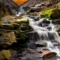 Buy canvas prints of  Waterfall sunrise by Neil Ravenscroft
