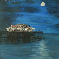 Buy canvas prints of Moonlit West Pier by Sarah Bonnot