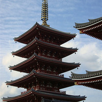 Buy canvas prints of Asakusa Pagoda Tokyo by Sarah Bonnot