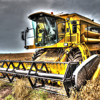 Buy canvas prints of Big Yellow Combine Harvester by Gavin Wilson