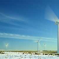 Buy canvas prints of Wind Turbines in Motion by David Yeaman