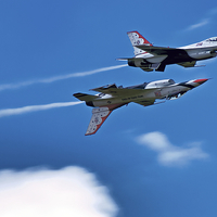 Buy canvas prints of USAF F-16C Thuderbirds by David Yeaman