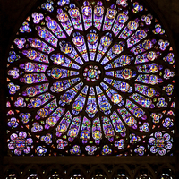 Buy canvas prints of The North Rose window of Notre Dame by David Yeaman