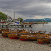 Buy canvas prints of Rowing boats Ambleside UK by Pauline Tims