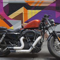 Buy canvas prints of Harley Davidson  on Hosier Lane by Pauline Tims