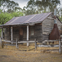 Buy canvas prints of Miners Cottage at Costerfield Victoria by Pauline Tims