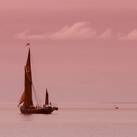 Buy canvas prints of  Red Sails, Bradwell On Sea, Essex, UK by Pauline Tims