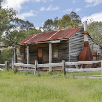 Buy canvas prints of  Old Miner's Cottage at Costerfield by Pauline Tims