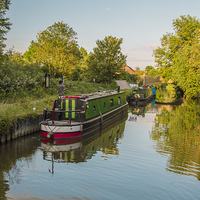Buy canvas prints of  Canal boats on the River Lea Harlow  by Pauline Tims
