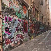 Buy canvas prints of Union Lane Melbourne Graffiti  by Pauline Tims