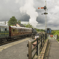 Buy canvas prints of  British Rail train leaving Northiam Sussex by Pauline Tims