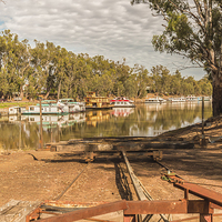 Buy canvas prints of  Slipway to the Murray by Pauline Tims