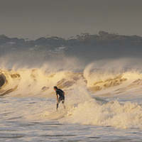 Buy canvas prints of  Surfing at Merimbula New South Wales by Pauline Tims