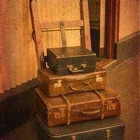 Buy canvas prints of  Vintage Luggage by Pauline Tims