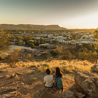 Buy canvas prints of Anzac Hill  look  out Alice Springs, Northere Terr by Pauline Tims