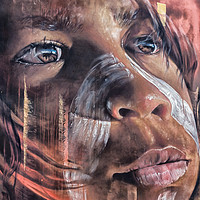 Buy canvas prints of Aboriginal Child, Graffiti, Hosier Lane by Pauline Tims