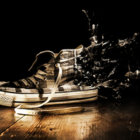 Buy canvas prints of Converse Explosion by Jordan Browning Photo