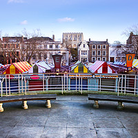 Buy canvas prints of Norwich Market in December by Jordan Browning Photo