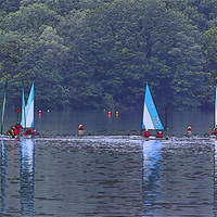 Buy canvas prints of Dingy Sailing on Windemere by Julie Ormiston