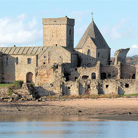 Buy canvas prints of Inchcolm Abbey by Julie Ormiston