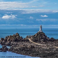 Buy canvas prints of Corbiere Lighthouse Island of Jersey by Julie Ormiston