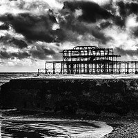 Buy canvas prints of The Charred Pier by Tom Hard
