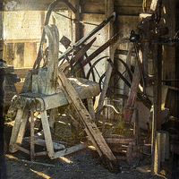 Buy canvas prints of Vintage Tool Shed by Judy Hall-Folde