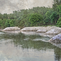 Buy canvas prints of Racoon River in Iowa by Judy Hall-Folde