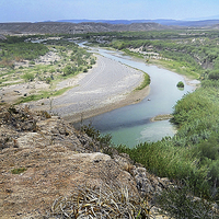 Buy canvas prints of Above the Rio Grande by Judy Hall-Folde