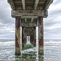 Buy canvas prints of  Under Pier by Judy Hall-Folde