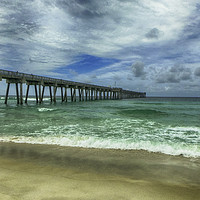 Buy canvas prints of Fishing Pier by Judy Hall-Folde