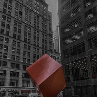 Buy canvas prints of Red Cube by Judy Hall-Folde