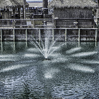 Buy canvas prints of The Fountain at Renegades by Judy Hall-Folde
