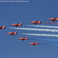 Buy canvas prints of The Red Arrows Display by P H