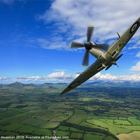 Buy canvas prints of Spitfire tipping in by P H