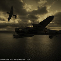 Buy canvas prints of Spifire and Lancaster by P H