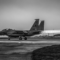 Buy canvas prints of F-15E Strike Eagle Black and White by P H
