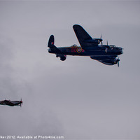 Buy canvas prints of Lancaster and Spitfire by john walker